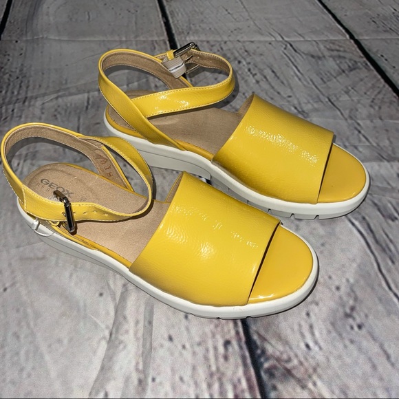Geox Shoes - Bright yellow sandals Geox respira wimbley US size 10